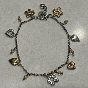 Brighton Bracelet/Anklet Silver/Gold Tone with Bag